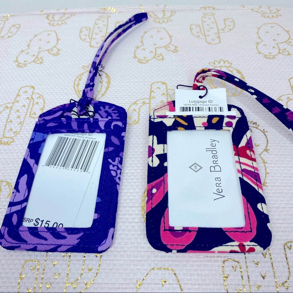 Vera Bradley Luggage Tag Floral Multi New 2 pices